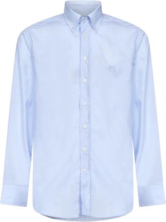 Etro Roma Shirt - Heren - Casual Overhemden - Blauw - 2XL - Katoen - Overhemden