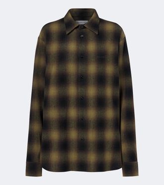 Balenciaga Sobrecamisa de franela en mezcla de lana a cuadros