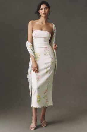 BHLDN Strapless Dress with Scarf