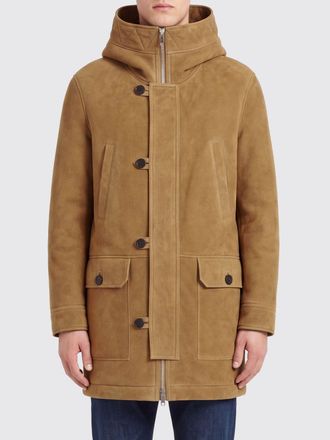 Yves Salomon Cappotto monopetto in pelle scamosciata con cappuccio