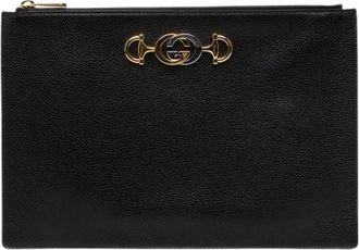 Gucci Pre-owned Leren Vintage Clutch - Dames - Vintage Clutch - Zwart - ONE Size - Leer - Vintage