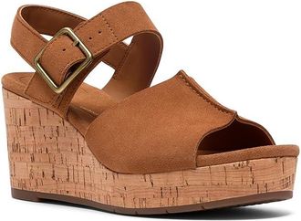 Clarks Sabina Dream Womens Wedge Shoes Tan Suede : 7.5 B - Medium, Leather