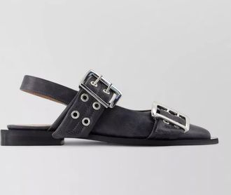 Ganni leather buckle sandals