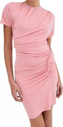 SIMKHAI Kiko Short Sleeve Mini Dress In Dusty Rose