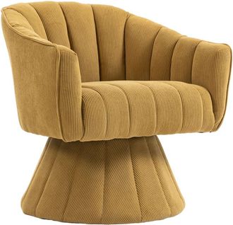 Urban Meuble Sill&oacute;n giratorio 360&deg; en pana amarillo mostaza