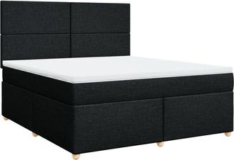 vidaXL Vidaxl - Cama Box Spring Con Colch&oacute;n Tela Negro 180x200 Cm