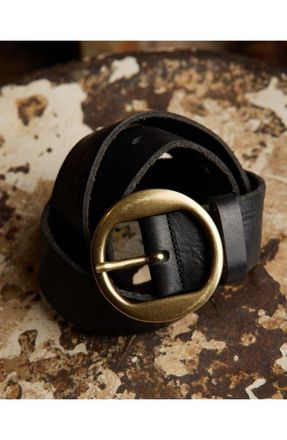 Fortela Tania Leather Belt in Black at Nordstrom, Size 90