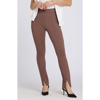 NYDJ Zelda Sculpt-Her Slit Hem Pants in Deep Taupe at Nordstrom, Size Xx-Small