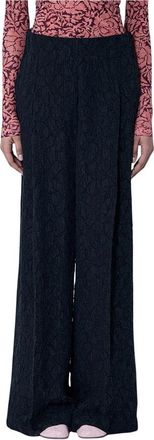 Dries Van Noten Stretch Finish Mid Rise Broek - Dames - Wijde Broeken - Zwart - M - Broeken