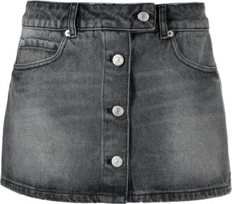 Courr&egrave;ges Falda vaquera trucker - Skirts - Mujer - Gris - S