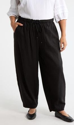 Max Studio Drawstring Lantern Pants in Black at Nordstrom Rack, Size 3X