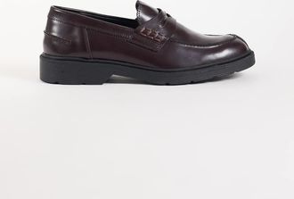 Jack & Jones mocassini penny con suola spessa in bordeaux-Rosso