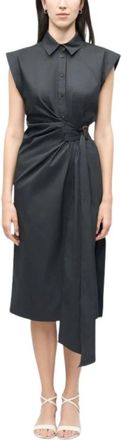 Marella Midi Blousejurk - Dames - Shirt Kleedjes - Zwart - 3XL - Kleedjes