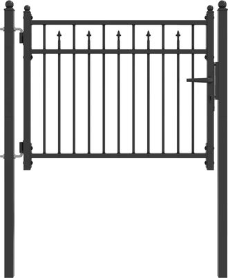 vidaXL Puerta De Cerca Baarlo 100 X 75 Cm Metal Negro Con Cerradura Vidaxl