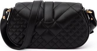 Versace Womens Black Leather Quilted Shoulder Strap Bag