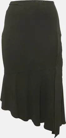 Roberto Cavalli Black Jersey Flared Short Skirt
