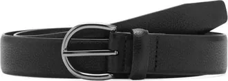 Mango Pebble Leather Belt in Black at Nordstrom, Size Medium