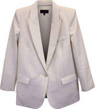 Nili Lotan Nili Lotan Single-Breasted Blazer in White Cotton