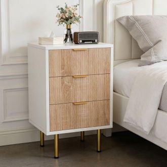 OEM Mesa De Noche Lote 2, C&oacute;moda 3 Cajones, Mueble De Almacenamiento, Mueble Para Dormitorio Oficina Sala Cocina, 40x40x65cm, Multicolor