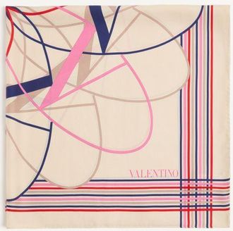 Valentino Garavani Foulard dArchivio Valentino In Seta Le fou de lArchive Donna BEIGE/MULTICOLOR UNI