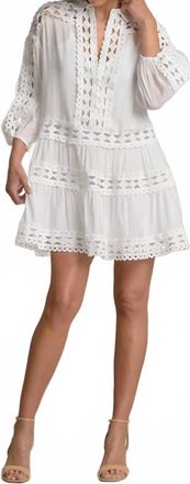 Elan Crochet Mini Dress In White