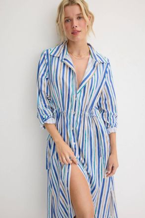 Nic+Zoe Oasis Stripe Jamie Dress In Blue Multi