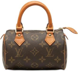 Louis Vuitton Pre-owned Mini Speedy - Dames - Vintage Mini Tas - Bruin - ONE Size - Leer - Vintage