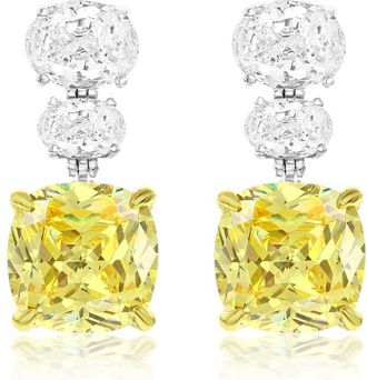 Suzy Levian Suzy Levian Gala Collection Silver Cz Dangle Earrings