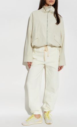 Jil Sander Sweatpants With Ribbed Cuffs, Womens, Cream