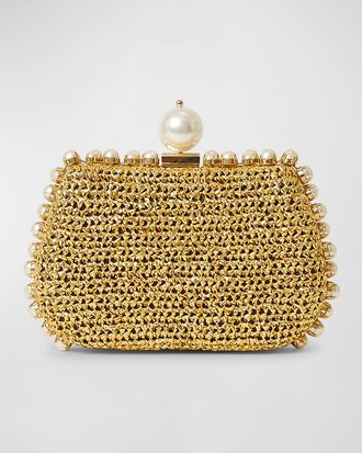 BTB Los Angeles Amelie Pearly Metallic Clutch Bag