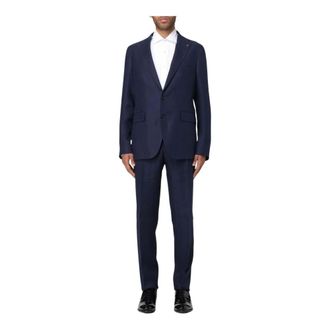 Tagliatore Tailored TwoPiece Suit - male - Tagliatore - Single Breasted Suits - Blue - L - Suits