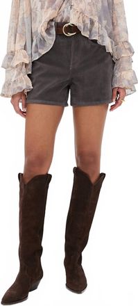 Free People Tippi Vegan Suede Short In Dark Grey