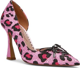 Betsey Johnson Delta Pointed Toe dOrsay Pump in Pink Leopard at Nordstrom, Size 6.5