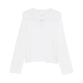 Allude V-neck Jumper - female - Allude - Cashmere Knitwear - White - S - Knitwear