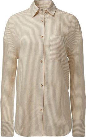 Onia Air Linen Boyfriend Shirt in Jute/white at Nordstrom, Size X-Large