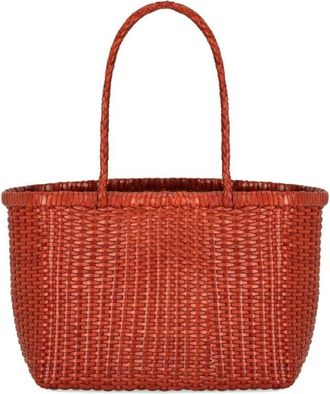 Dragon Diffusion Weave Small Basket Bag - Dames - Shoppers - Oranje - ONE Size - Leer - Tassen