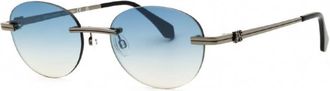Palm Angels Unisex Black Oval Sunglasses PERI10HCRYSTAL 1007