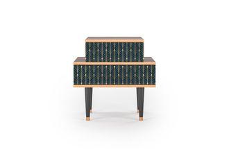 StoryZ Mesita de noche azul y amarillo 2 cajones L 58 cm