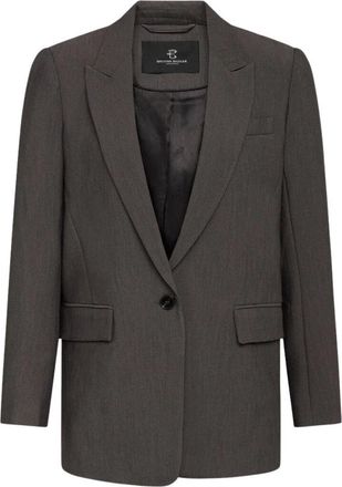 Bruuns Bazaar Cindy Sus Frida Blazer - Dames - Blazers - Grijs - L - Wol - Jassen