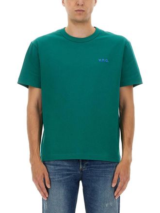 A.P.C. Green Logo Crew Neck T-Shirt