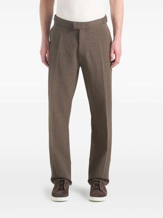 Mani&egrave;re De Voir Joseph hatched tailored trousers - Brown