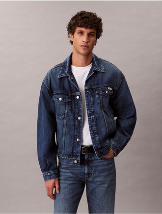 Calvin Klein Jeans Calvin Klein Mens 90s Denim Trucker Jacket - Medium Blue - 2XL
