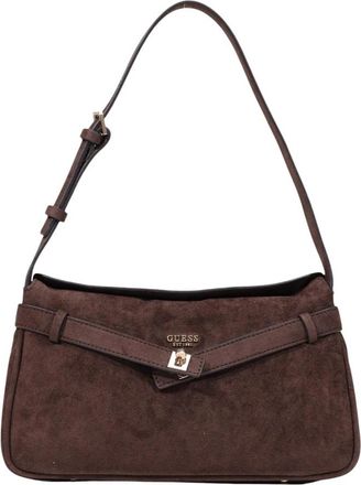 Guess Coleen Logo Small SA - Dames - Schoudertassen - Bruin - ONE Size - Polyester - Tassen
