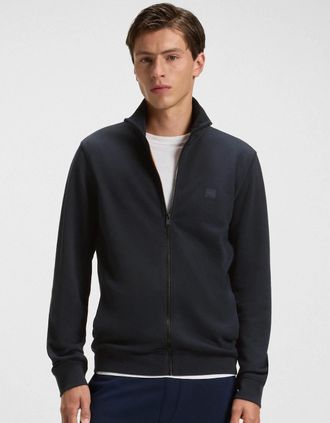 HUGO BOSS Mens BOSS Orange Zestart Mens Full Zip Sweatshirt - Dark Blue 404 - Navy - Size: 38