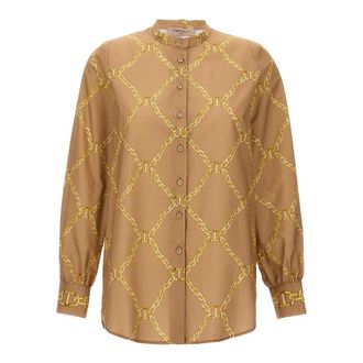 Twinset Printed Cotton Poplin Shirt