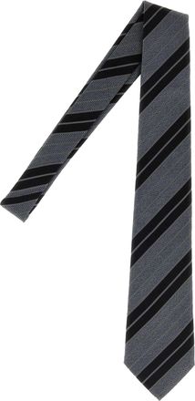Saint Laurent Rayures Necktie - Gray
