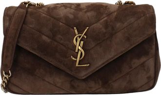 Saint Laurent Loulou Damens Umh&auml;ngetasche Wildleder Braun/Kaffee