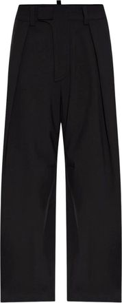Dsquared2 Broeken, Dames, Zwart, XS, Wol, Snowboard Broek met Rechte Pijpen
