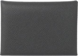 Herm&egrave;s Black Epsom Leather Coin Purse/Coin Case (Pre-Owned)