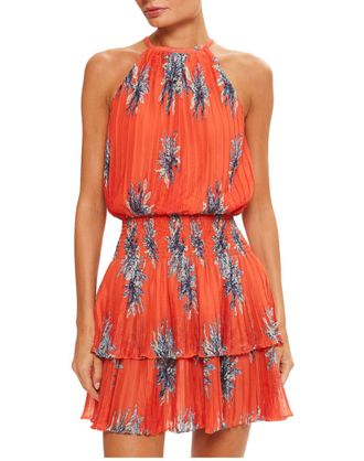 Ramy Brook Donnielle Smocked Tiered Mini Dress In Bright Lily Floral